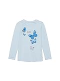 TOM TAILOR Mädchen 1037417 Langarmshirt mit Print, 32264-new Breeze Blue, 116/122