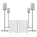 AWOL Speaker 4.2.2 All-Wireless Home Theater Sound System, 120W Upward Firing Speakers, Dolby Atmos DTS Support with Floor Speaker Stand Pair 31Inch Height Speaker Stand for Home Theater