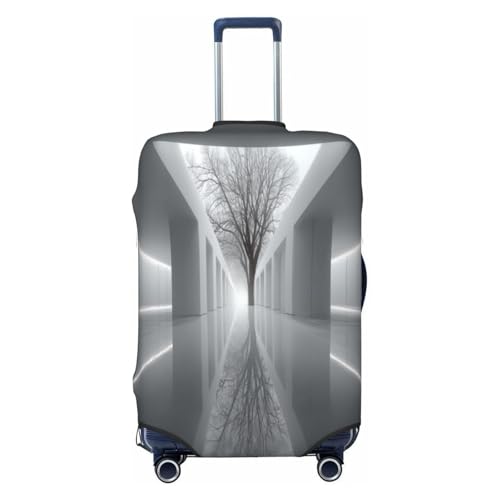 Abstract Architecture Durable Luggage Cover Suitcase Protector Anti-Scratch Luggage Cover Fits 18-32inch Luggage, Black, M