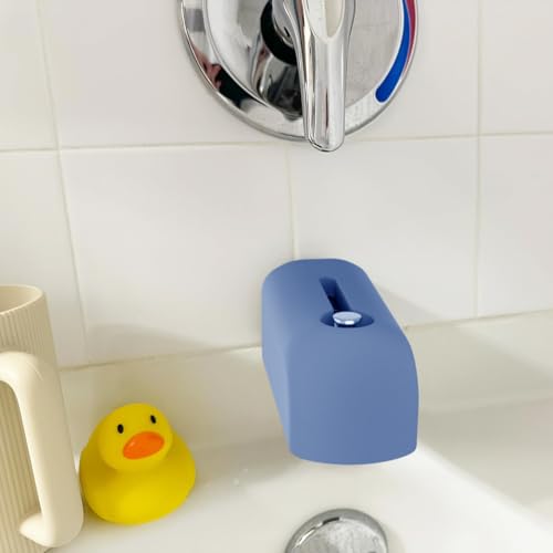 Image of Faucet Cover Bathtub, Soft Silicone Tub Spout Cover, Faucet Protector for Kids, Bath Spout Guard for Baby, Toddler Tub Faucet Cover, Water Spout Cover for Child Safety, Universal Fit（Indigo）