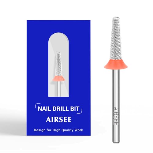 AIRSEE Tungsten Carbide Acrylic Nail Drill Bit Efile Electric File Machine Head Tip for Manicure...
