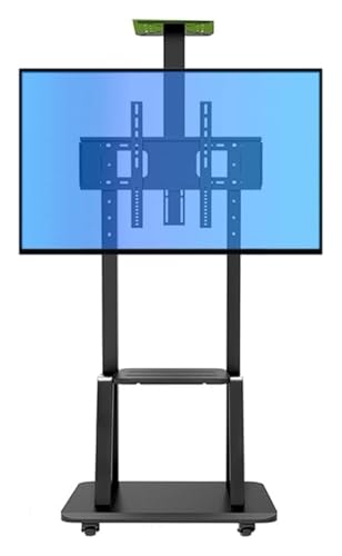 Soporte móvil para TV universal en negro con ruedas miniatura 1