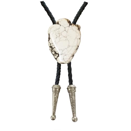 Image of Daisy Del Sol Bolo Tie Turquoise Stone Braided Vegan Faux Leather Silver Tips Handmade Necklace Adjustable Boho Western Jewelry
