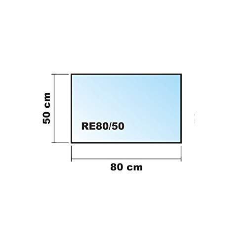 Funkenschutzplatte Rechteck 80x50cm Klarglas Glasplatte mit Silikondichtung