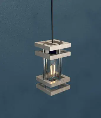 Wood-Man Pendant Light, Ceiling Light Fixture, Wooden Chandelier Lighting Pendants Ceiling Lamp Hanging Lamp Electric Antique Wooden Ceiling Lights with Gold Bulb Pendant Lamp Night Lamp Living Room , Home Decor lamp
