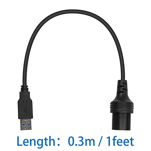 Cable de extensión redondo USB 3.0 empotrable Duttek cable macho a hembra para salpicaderos 7