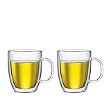 bodum pavina 6 dubbelwandige glazen 0 25 l Aus doppelwandigem Borosilikatglas für bessere Isolierleistung: heiße Getränke bleiben länger heiß und kalte länger kalt