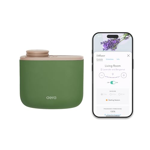 Aera Mini Home Fragrance Diffuser Plug-In: Smart Home App Aroma Control, Essential Oil & Aromatherapy, Hypoallergenic Scent Technology, Family & Pet Safe, Forest Green (Scent Capsules Sold Separately)