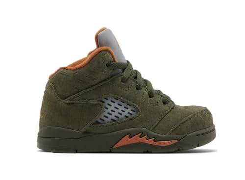 NIKE Toddler Air Jordan 5 Retro 'Olive' Army Olive/Solar Orange (440890 308) TD - Size 10c3