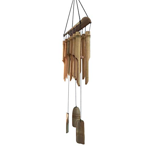 Large Simple Bamboo Wind Chimes, 12 Tubes Double Row, Patio Garden Home Décor, Handmade Natural Beautiful Sound 34 Inch #TOP4