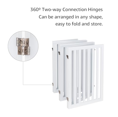 unipaws 120" Extra Wide Pet Gate, Free Standing Dog Gate for Doorways, Stairs, Foldable Gate & Room Divider, Wooden Puppy Playpen, Expandable Barrier for The House, Indoor Use (36" H, White) by unipaws - Image 6