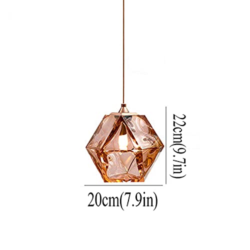 Lustre en verre suspension luminaire de plafond moderne réglable 20x22cm - 5