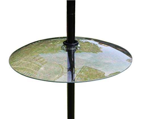 13 1/2 Inch Clear Glass Two-Way Squirrel Baffle and Weather Guard for Bird Feeder Hanging or Pole Mount