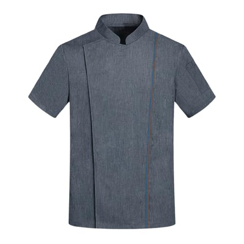 Veste de chef unisexe manches longues boutons rouges vêtement de cuisine restaurant
