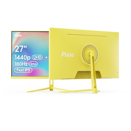 Image of Pixio PX278 Wave Yellow 27 inch 180Hz Refresh Rate Quad HD 1440p Resolution Fast IPS Panel 1ms GTG Response Time Built-in Speakers Gaming Monitor with AMD FreeSync