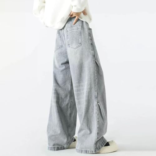 Men's Vintage Baggy High Waist Jeans Motion Relaxed Straight Jean with Pockets4