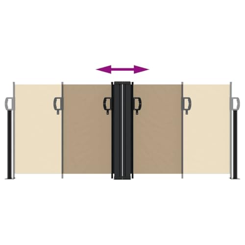 Auvent latéral rétractable beige pour stopper le vent rasant du balcon - 5