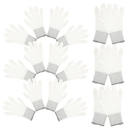 Parliky Nylon Pu Coated Finger Gloves 10 Pairs for Work Claw Gardening Proof Non-slip Labor Protection Mitten Random Color