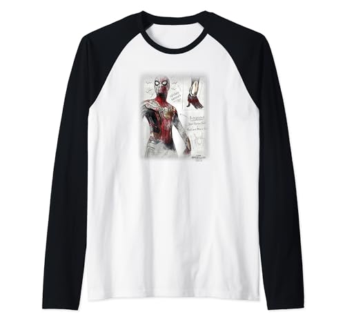 Spider-Man Raglan Tee avec coupe athlétique et imprimé Graph Sketch résistant pour le quotidien