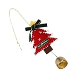 Cemaystic 手作り羊毛フェルト クリスマスツリー飾り – 車内装飾用ハンギングオーナメント ホリデーおしゃれアイテム (16.00X8.00X2.00CM,レッド)