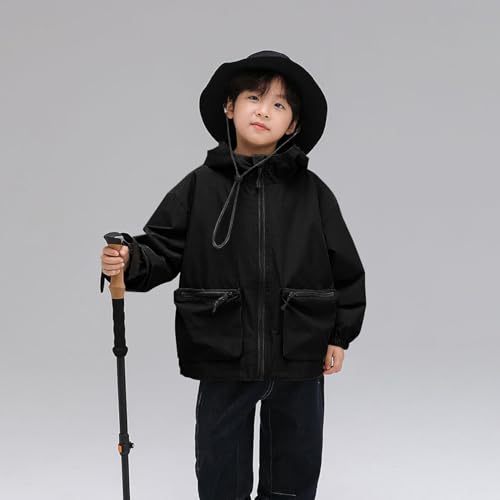 Beessbest Kids Boys Waterproof Raincoat Lightweight Rain Jacket Hooded Windbreaker with Pocket for Outdoor4