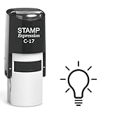 stampexpression - Light Bulb Self Inking Rubber Stamp - Black Ink (A-61778)