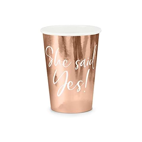 PartyDeco She Said Yes Rose Gold Cups Cover