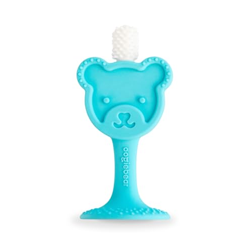 Image of oogiebear Infant-to-Toddler Training Teether Toothbrush - 0-2 Years - 360° Soft Silicone, Promotes Safe Brushing, Baby & Kids Health - Teddy Bear Design Oral Care - 1 Unit