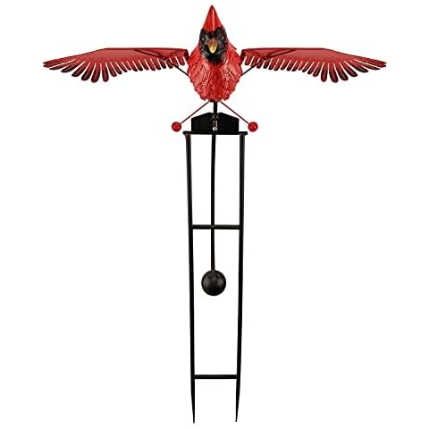 Red Carpet Studios Balancing Bird Garden Rocker Wind Sculpture, Large, Cardinal Cover