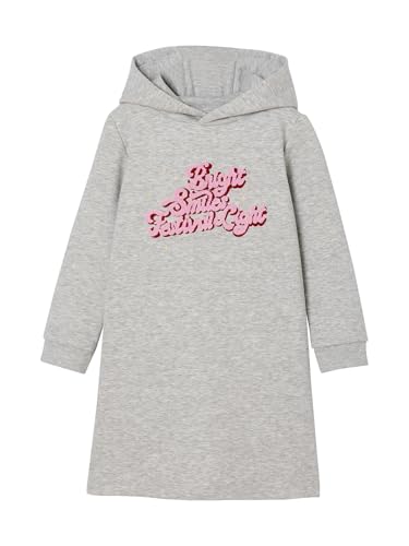 Vertbaudet Mädchen Sweatkleid mit Kapuze grau meliert 140