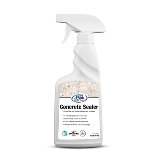 Rain Guard Water Sealers SP-4006 Concrete Sealer 16oz Spray - Clear Natural Finish - Deep Penetrating Water Repellent Protection for All Concrete Surfaces - Water-Based Silane/Siloxane