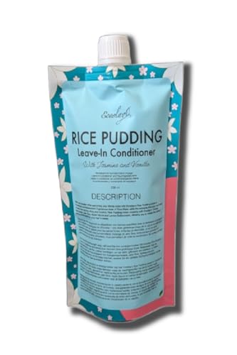 Ecoslay Rice Pudding Leave-In Conditioner for Curly & Dry Damaged Hair - Moisturizer & Detangler, Strengthens Fine Hair, Men & Women, 16oz