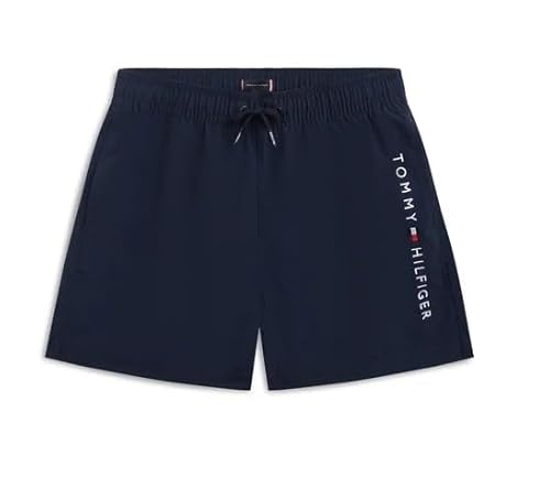 Tommy Hilfiger Medium Drawstring Ub0ub00589 Costume da Bagno, Blue (Dark Night Navy), 12-14 Anni Bambini e Ragazzi