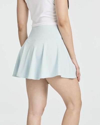 Real Essentials 4 Pack: Women's High Waisted Tennis Skirts Skater Skort Tummy Control Golf Shorts Pockets (Available in Plus)4