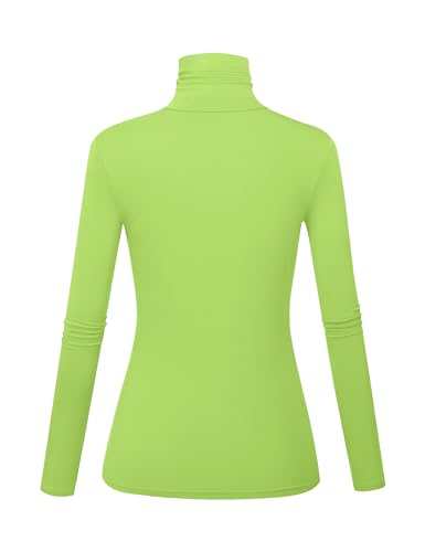 Image of Women's Long Sleeve Turtleneck Shirts Slim Fitted Lightweight Base Layer Casual Tops