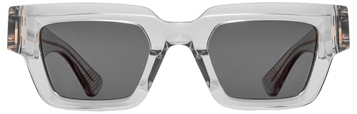 Womens Shiny Transparent Rectangular Sunglasses