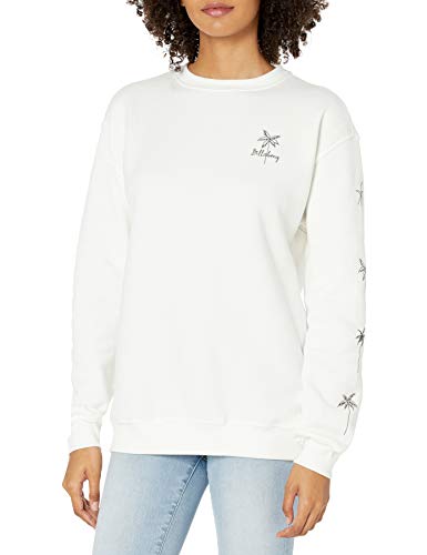 Billabong Women's Palm Sketch Sweatshirt, Salt Crystal, M