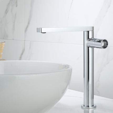 Robinet de lavabo mitigeur chaud froid pour salle de bain moderne chrome tall