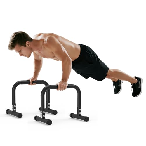 RELIFE REBUILD YOUR LIFE Dip Barras Paralelas Calistenia Gimnasio Casa Push Up Bars Stands Station Ajustable Entrenamineto Musculación Fitness Ejercicio Rehabilitacion Mini Dip Bar (Black-2)