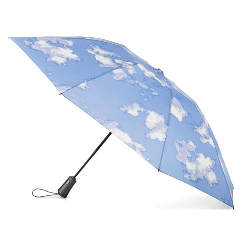 Totes Reverse Close Folding Inbrella with Auto Open Close and Compact Windproof Design Cloud