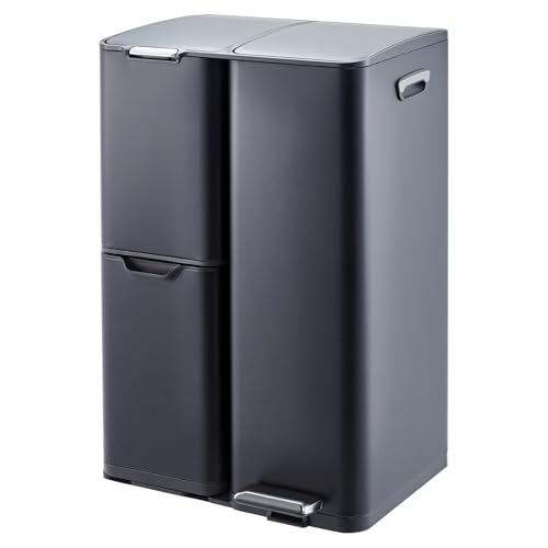 Caneca de basura rectangular Takywep 60L acero inoxidable