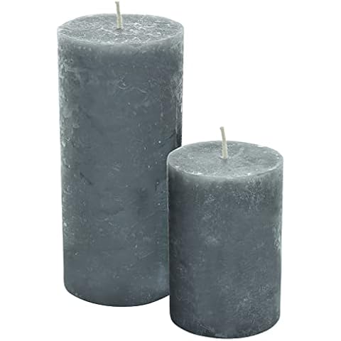 G Decor Juego de 2 velas aromáticas de mármol gris oscuro con pilar de loto Cover