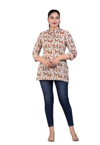 Image of Jikonet Women's Printed Rayon Straight Short Kurti