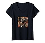 Photo Gallery donna yorkshire terrier cottagecore fiori botanici grafica maglietta con collo a v Photo Gallery donna yorkshire terrier cottagecore fiori botanici grafica maglietta con collo a v