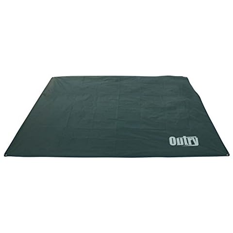 Outry Waterproof Multi-Purpose Tarp - Tent Stakes Included - L - 2.4m x 2.2m, Lightweight Camping Picnic Ground Sheet Cover Cloth Mat Outdoor Footprint Rainfly Backpacking Rain Fly Shelter Tarpaulin Cover