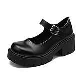Zpervoba Women's Girl's Low Top Japanese Students Maid Uniform Dress Shoes Oxford Shoes Wide Width Girls Low Heel Cosplay Shoes
