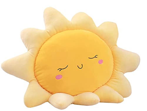 Image of unlockgift Cuddly Plush Sun Pillow, Cloud Decorative Pillow for Bedroom, Playroom, Nursery, Cute Photo Props Pillow-01 Sun,23.5"
