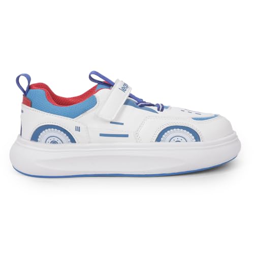 Image of Liberty LEAP7X White & Peach Slip-On Casual Sneakers for Kids