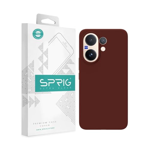 Image of SPRIG Compatible with Vivo V60 Premium SilkTone Liquid Silicone Back Cover Drop Tested Shock Proof Mobile Case for Men, Women, Boys and Girls with Camera Protection (Dark Brown)