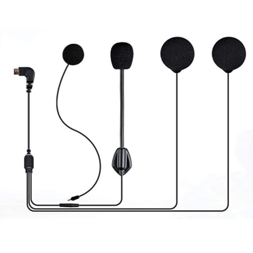 FreedConn Motorrad Intercom Headsets Motorrad Helm Bluetooth BT Gegensprechanlage Zubehör,Mikrofon Lautsprecher Fest Harten Kabel Headset für TCOM SC,TCOM VB(Version 2021,5 Pin)